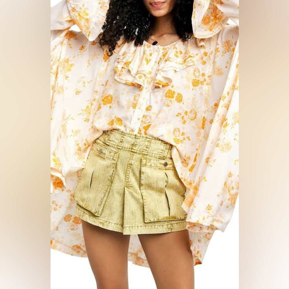 Free People ‘Loretta Tea’ combo blouse , oversized flowy floral